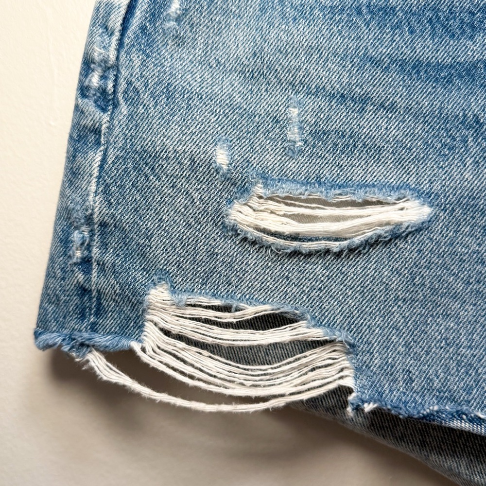 Agolde Parker denim shorts high rise distressed cutoff jean shorts western beach - Picture 9 of 12